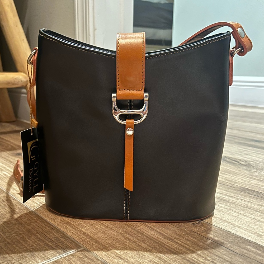 Gyll blosos Italian leather handbag genuine